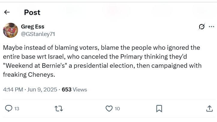 The voters decided the election knowing that there were only 2 possible outcomes: A Trump or Harris presidency.
It's pathetic that you bring up Cheney, who threw away her political career to stand up to Trump while you &amp; the rest of the💩4⃣🧠leftists couldn't even bother to vote.