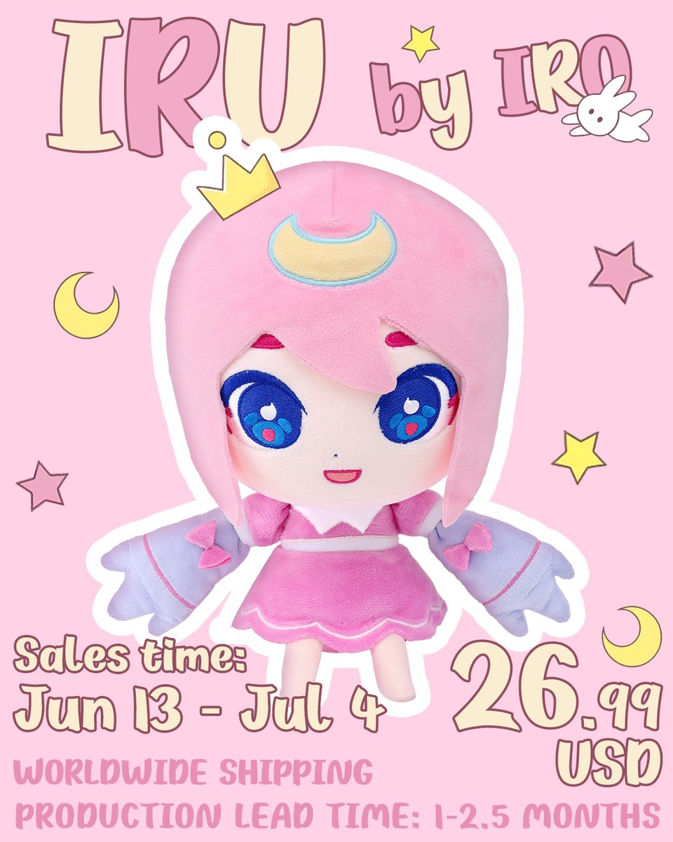 craftifyxco's tweet image. 💗 Meet IRU — the sweetest magical girl in plushie form! Designed by @iro0414_ , she’s ready to light up your shelf with charm and sparkle 🌙✨
🎁 GIVEAWAY TIME!
Like, RT &amp;amp; follow @craftifyxco  for a chance to win IRU plush — just pay shipping if the campaign succeeds!