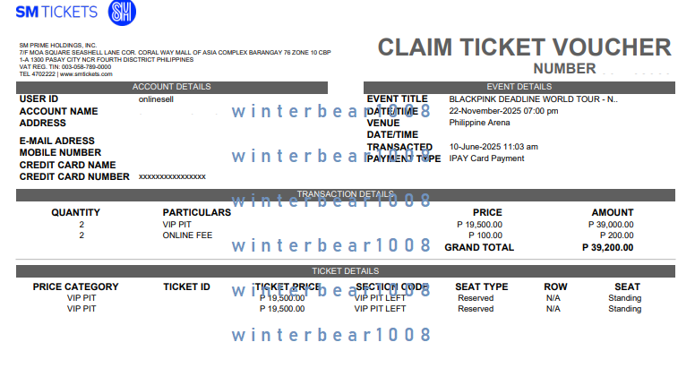 winterbear1008's tweet photo. 2 VIP Pit Secured for Blackpink in Bulacan

#DEADLINE_IN_BULACAN #BLACKPINK_DEADLINE #BLACKPINK_WORLDTOUR2025 

#winterbearproof https://t.co/6Eok1aMwE1