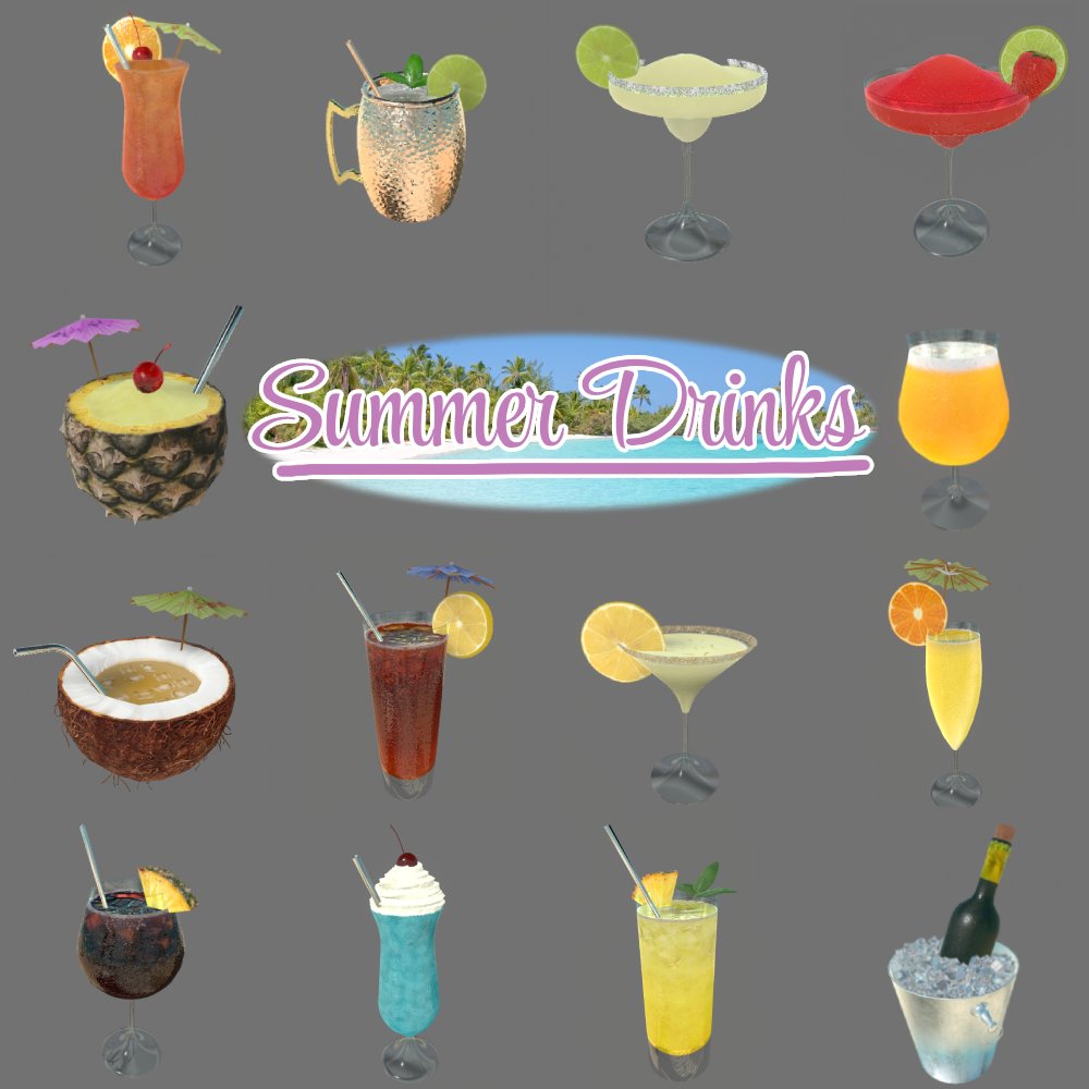 MrReeVR's tweet image. My Summer Drinks assets are out! These are for worlds or to be used as avatar props. The materials use @poiyomi shaders and I set up a cool parallaxing ice and glass effect with it! Available now on booth, gumroad, and payhip! Demo world Quest/PC: vrchat.com/home/world/wrl… #VRChat…