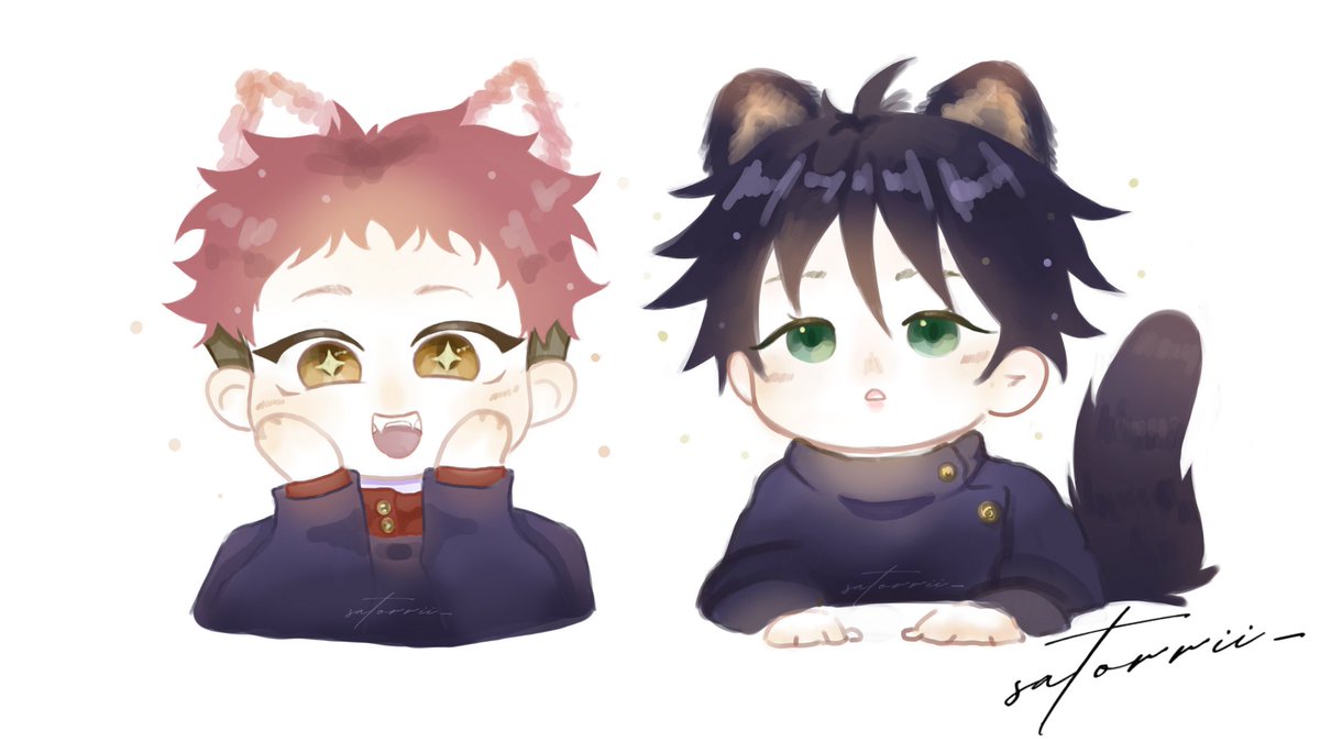 looking for #artmoots  ⸜(｡˃ ᵕ ˂ )⸝♡  

this is my first time drawing chibis hehe ₍^. .^₎⟆ #呪術廻戦