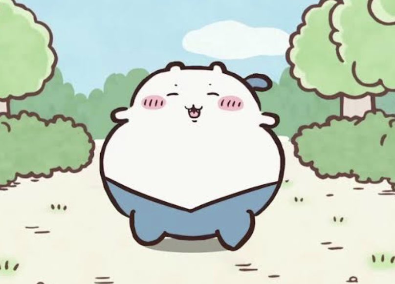 うちの風呂場にある体洗うやつ、ちいかわのハチワレ逆にしたやつ