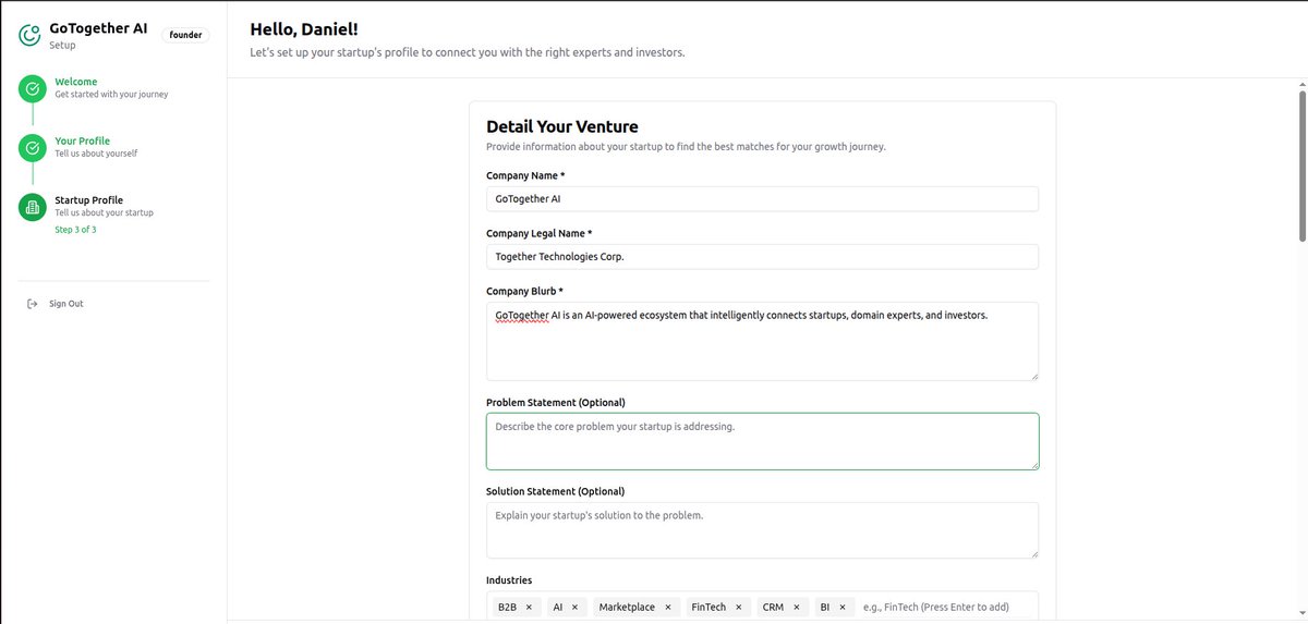 danielmerja's tweet image. Starting with the soft launch of @GoTogetherAI, we’ll be sharing all our projects there so everyone can have an equity stake and help us move faster. If you're building a startup or you're a domain expert, this is your invitation to join us. Soft launch this week!