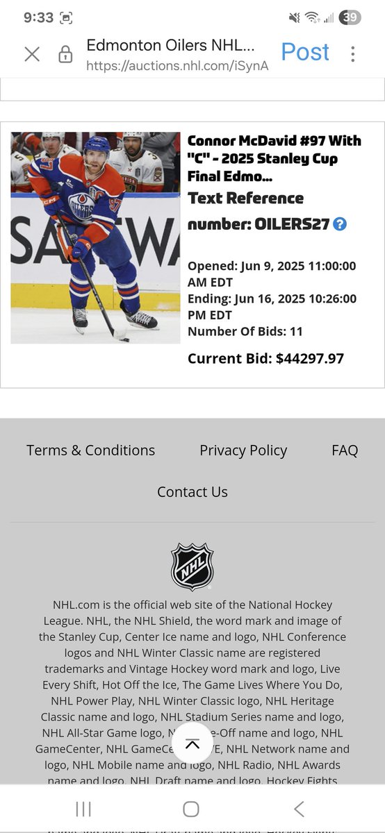 ABStormChaser's tweet photo. There are definitely people who love Leon more than me because that's the price or a nice vacation so, yah no, lol. $45K for McDavid, people, put that on your mortgage. You don't need a used jersey, lol. #LetsGoOilers #FollowMeForMoreTips https://t.co/luGvdsikLW