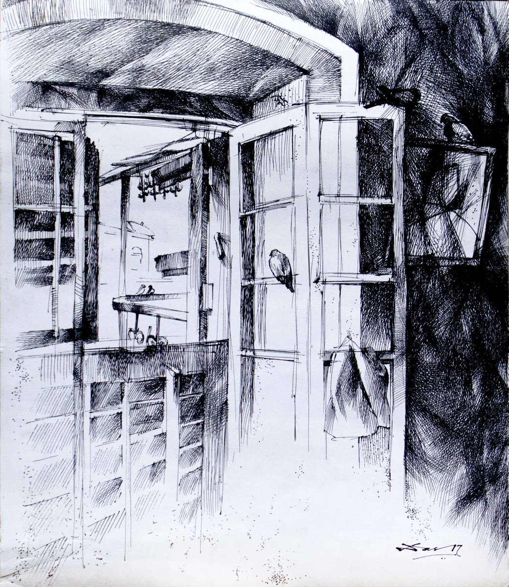 I tried to recreate the view of a traditional old British-style window in Bengal, blending history and heritage through my art. 
#Art #Artist #Colours #CanvasPainting #PaintingForSale #HandPainting #ContemporaryArt #AbstractPaintings #ModernArts #AcrylicArts #FigurativePainting