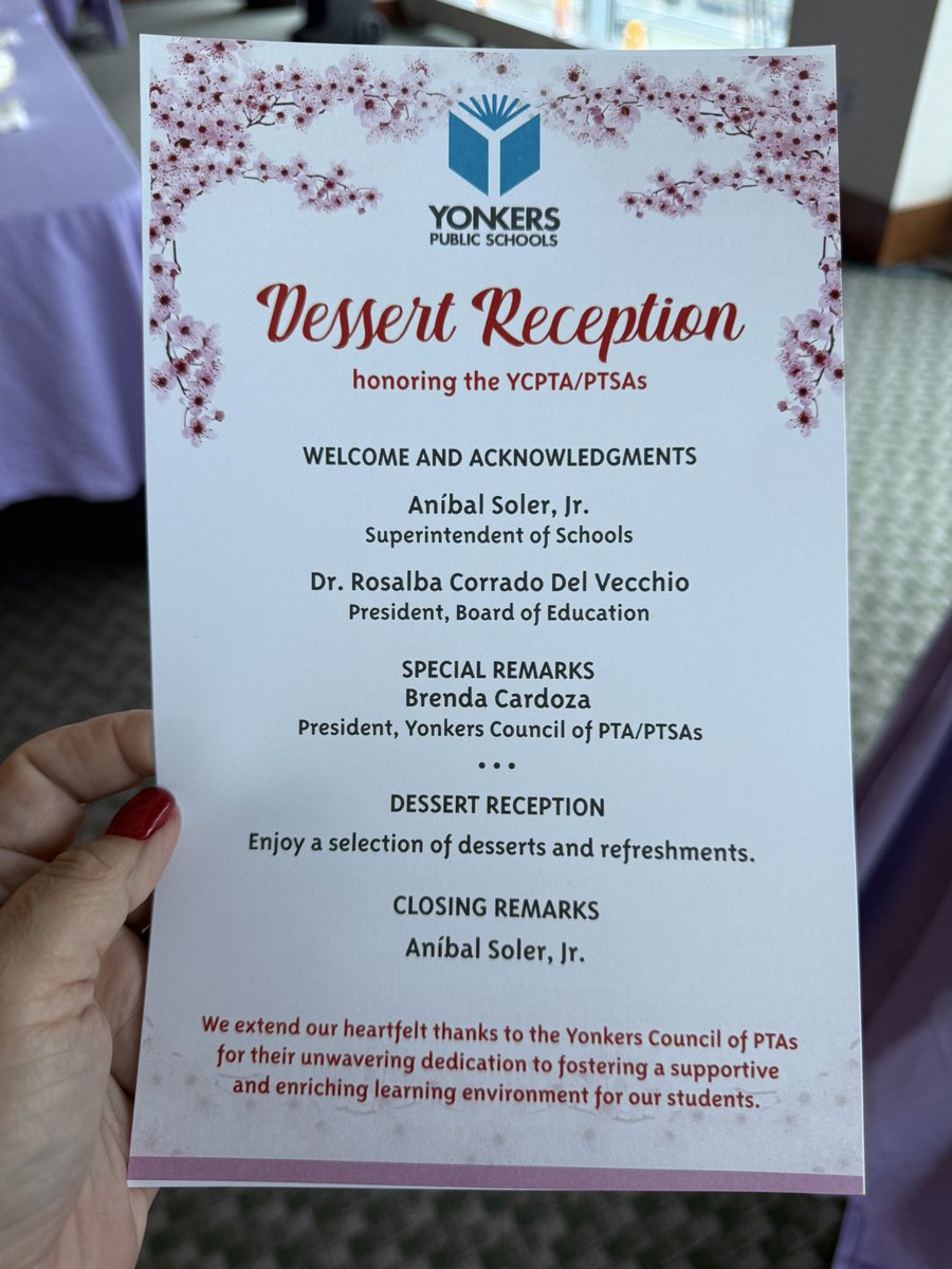 YCPTA (@yonkerscpta) on Twitter photo Whoever said the PTA is a thankless job has never been part of a school district that truly prioritizes family engagement and values the essential work the PTA does.
Thank you <a href="/LissetteCC13/">Lissette María-Colón Collins</a> ! We appreciate you! Whoever said the PTA is a thankless job has never been part of a school district that truly prioritizes family engagement and values the essential work the PTA does.
Thank you <a href="/LissetteCC13/">Lissette María-Colón Collins</a> ! We appreciate you!