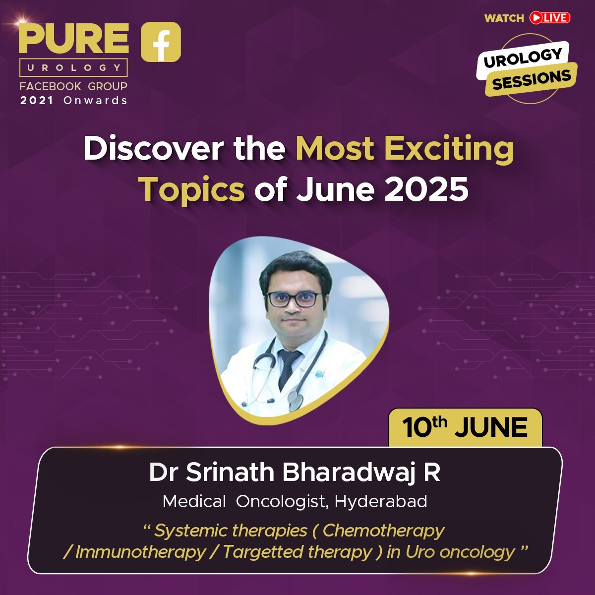 Dr Chandra Mohan Vaddi is inviting you to a scheduled Zoom meeting.

Topic: Systemic therapies(Chemotherapy/Immunotherapy/Targetted therapy)in Uro oncology
Time: Jun 10, 2025 05:00 PM India
Join Zoom Meeting
us02web.zoom.us/j/85463757969?…

Meeting ID: 854 6375 7969
Passcode: 200340