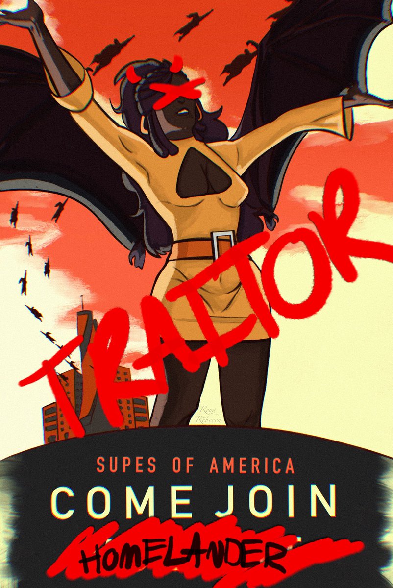 reyarebecca's tweet photo. Cringe The Boys oc content. Saw an old propaganda poster and knew I HAD to replicate it for my oc Serena.  Also sort of a lore drop 😼

#art #digitalart #illustration #TheBoys #Propogandaposter https://t.co/IK7yNd6poz