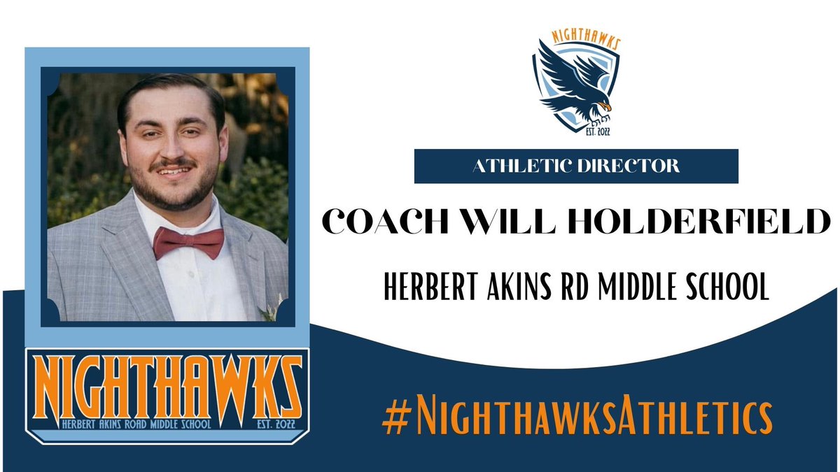 Willholderfiel1's tweet image. Proud to announce that I’ll be joining Herbert Akins Road Middle as the next Athletic Director and Special Education Teacher! Excited to serve, lead, and grow with this amazing school community. Let’s go, Nighthawks! 🦅#NighthawkNation #ADLife #HARMSAthletics