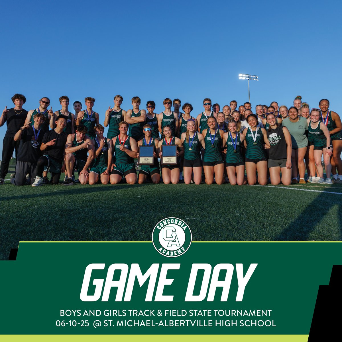 The Boys and Girls Track and Field State Tournaments begin today at St. Michael-Albertville High School and continue on Wednesday. Good luck to all the Beacons who are competing! For a list of event times, go to conta.cc/443XAHT.

#concordiaacademybeacons #mshsl