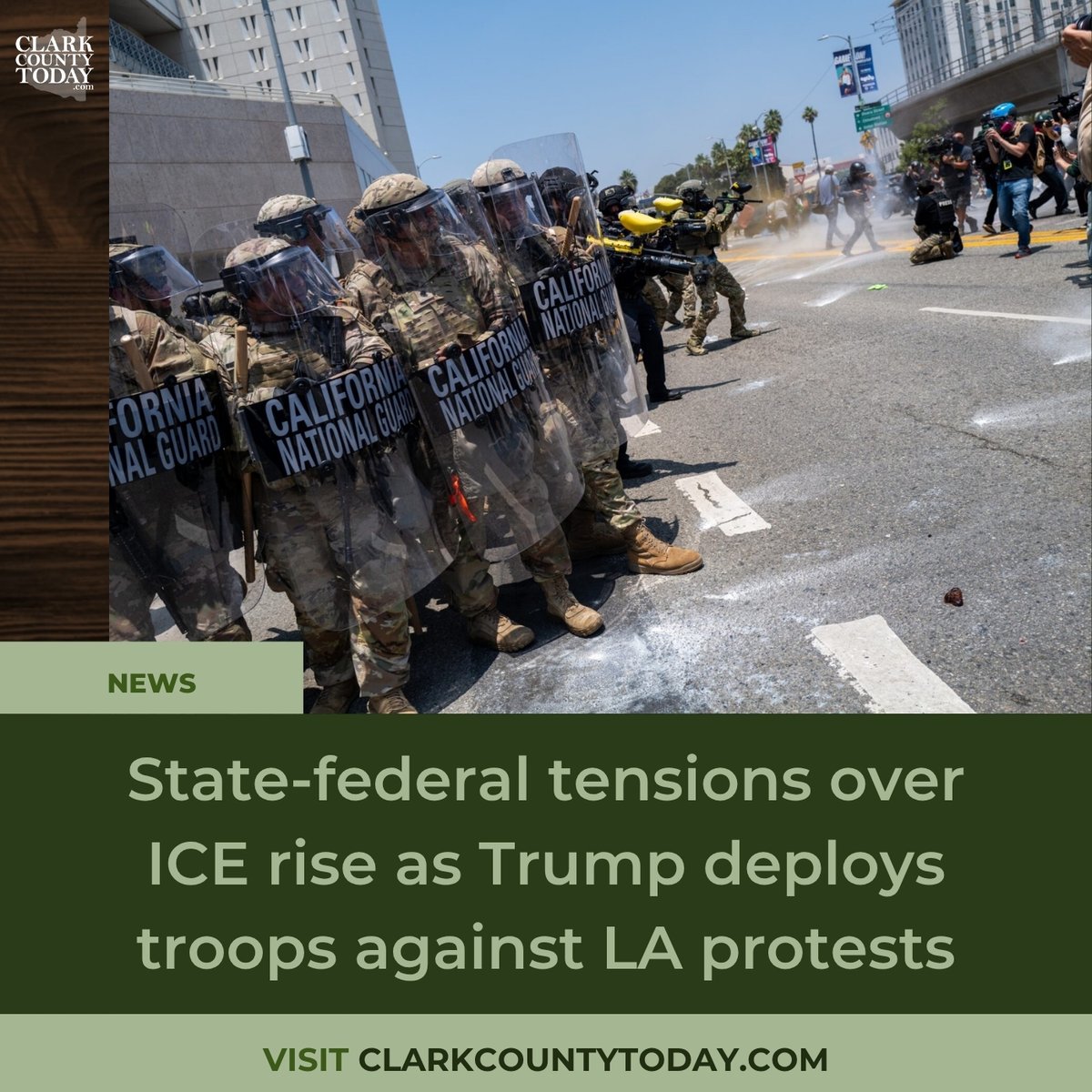 NewsFromCCT's tweet image. Trump backed arresting Newsom and deployed troops to LA amid ICE protest clashes. California filed suit over state sovereignty. clarkcountytoday.com/news/state-fed… #ICE #CaliforniaNationalGuard #StateSovereignty