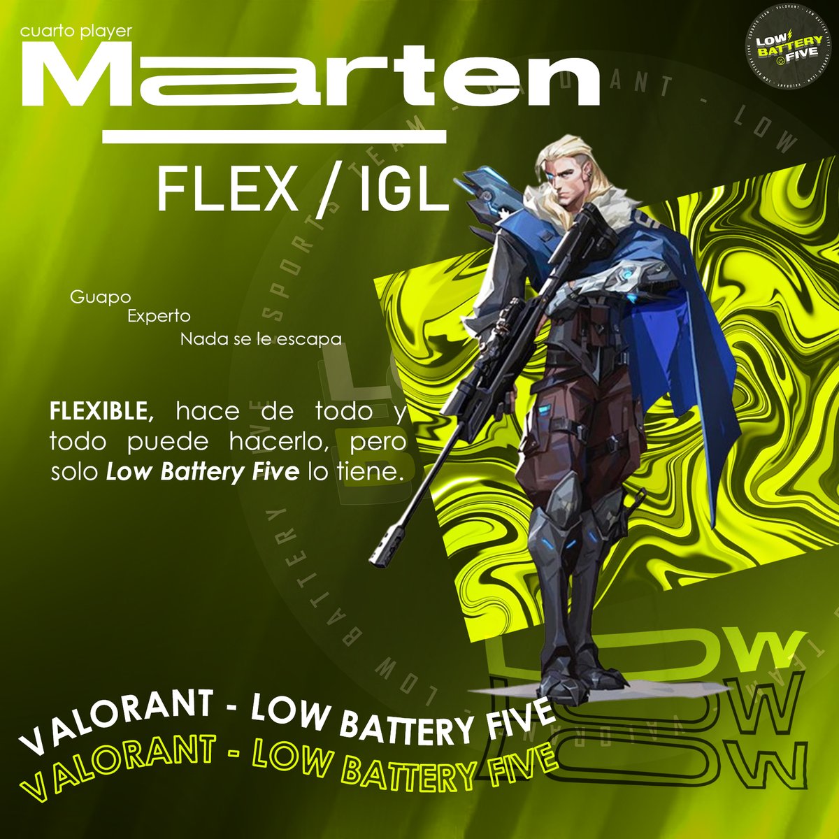 Low Battery Five (@lowbatteryfive) on Twitter photo ¡Roster 2025!
Nuestro señor flex, nuestra bestia, la CAAAAABRAA que te hace todo y de lo mejor posible.
Él es...
<a href="/maartenfps/">LBF maarten</a>
MIJITORIKOOOO
#valorant #valorantesports #valorantchile #valorantlatam ¡Roster 2025!
Nuestro señor flex, nuestra bestia, la CAAAAABRAA que te hace todo y de lo mejor posible.
Él es...
<a href="/maartenfps/">LBF maarten</a>
MIJITORIKOOOO
#valorant #valorantesports #valorantchile #valorantlatam