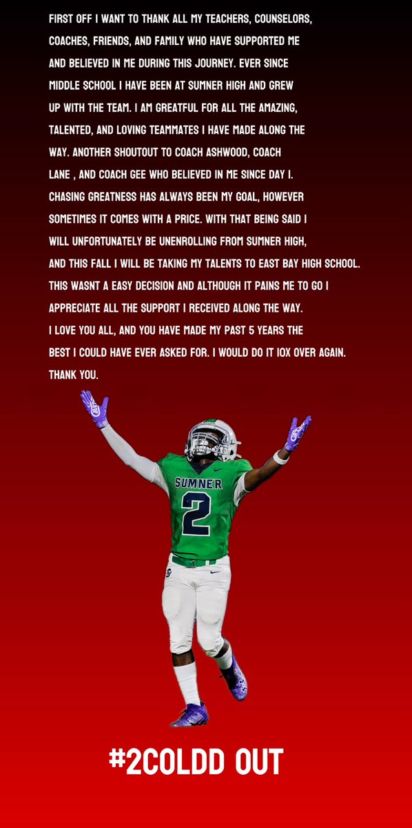 Aric “AP2COLDD” Person II (@__ap2coldd) on Twitter photo transferring to East Bay High School for the upcoming season! Big season incoming <a href="/EBIndiansFB/">East Bay Football</a> <a href="/CoachD_Simmons/">DeAndra’ Simmons</a> <a href="/CoachTony247/">COACH TONY ALTMAN</a> <a href="/srieger1981/">Coach Rieger</a> transferring to East Bay High School for the upcoming season! Big season incoming <a href="/EBIndiansFB/">East Bay Football</a> <a href="/CoachD_Simmons/">DeAndra’ Simmons</a> <a href="/CoachTony247/">COACH TONY ALTMAN</a> <a href="/srieger1981/">Coach Rieger</a>