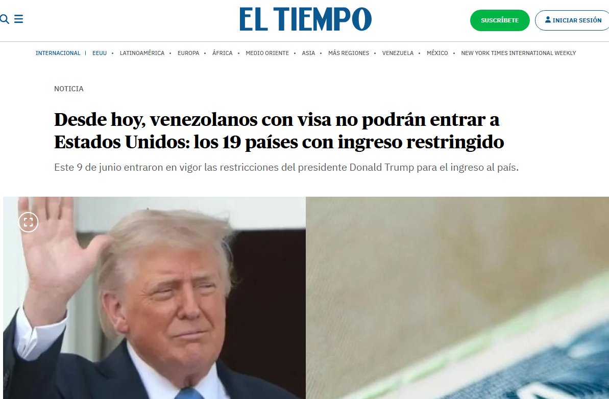 Muchos Venezolanos y Cubanos en EEUU respaldaron a Donald Trump a la Presidencia y celebraron la designación de Marco Rubio como Secretario de Estado.
LA DURA REALIDAD:  Trump y Rubio traicionaron a Venezolanos y Cubanos imponiendo segregacionistas restricciones migratorias.