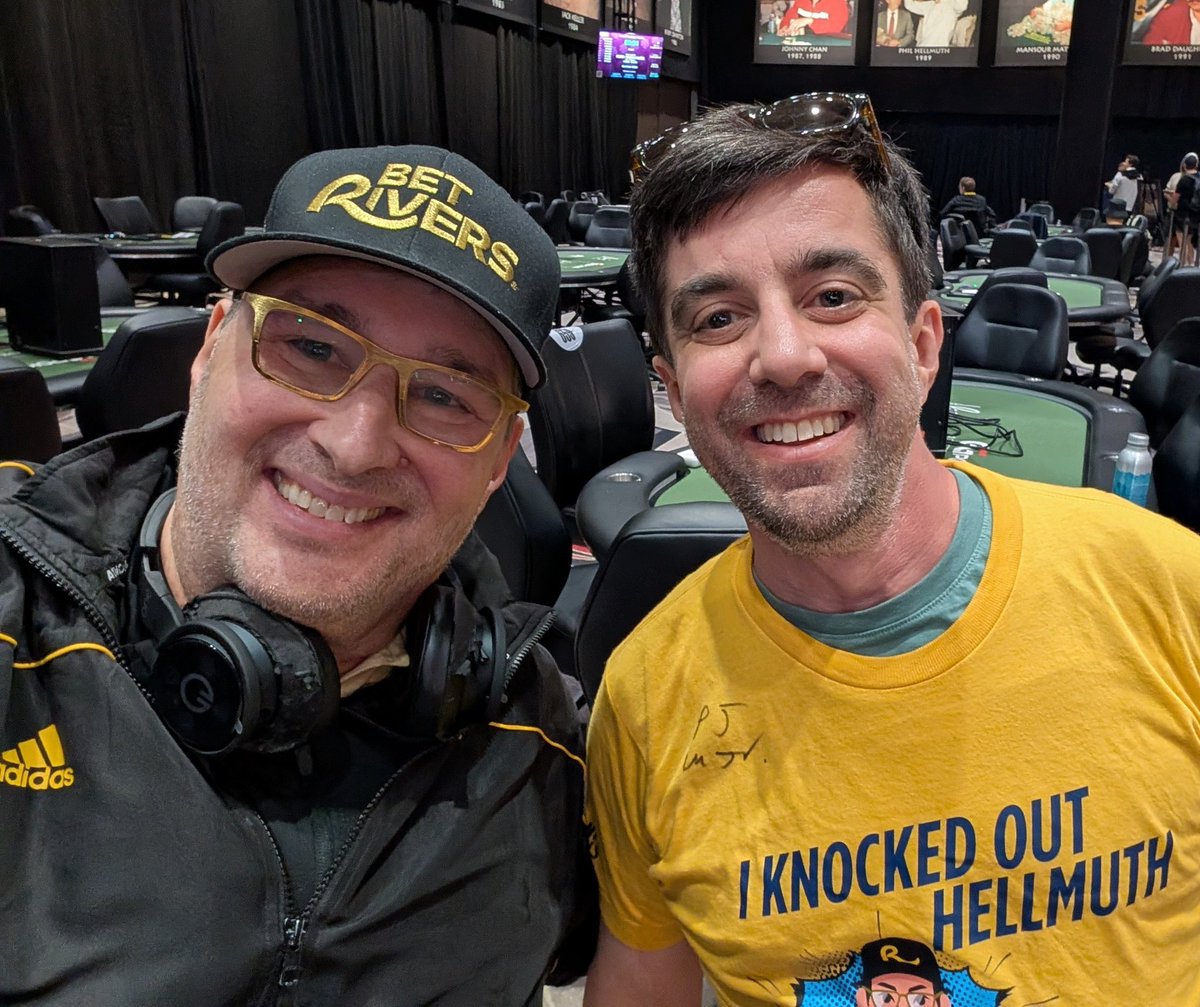 GoogleNoAgenda (@googlenoagenda) on Twitter photo Thanks so much <a href="/phil_hellmuth/">phil_hellmuth</a> for saying hi and signing my T-shirt in the middle of a tournament. World class. Thanks <a href="/BetRiversPoker/">BetRivers Poker</a> as well. Thanks so much <a href="/phil_hellmuth/">phil_hellmuth</a> for saying hi and signing my T-shirt in the middle of a tournament. World class. Thanks <a href="/BetRiversPoker/">BetRivers Poker</a> as well.
