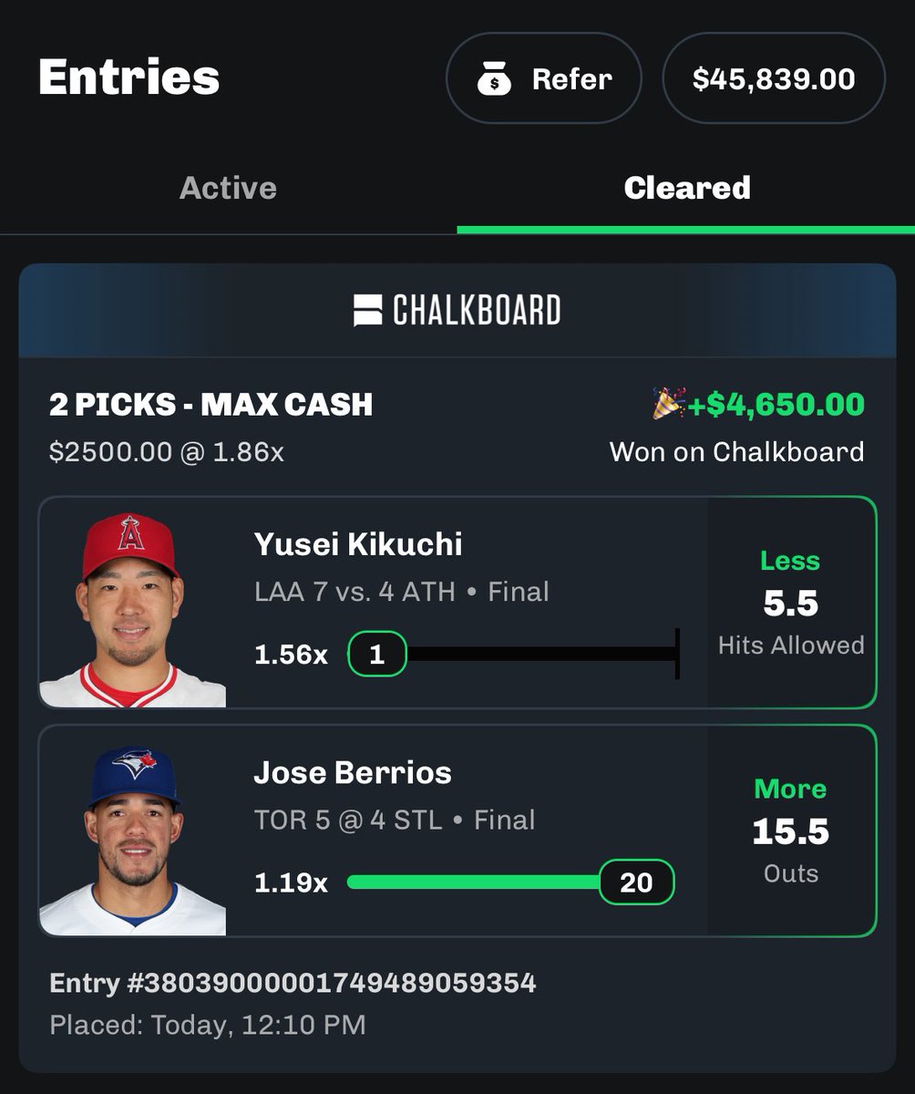 OMFGG CASH VIP ✅😱 I GOT $$$ FOR A RANDOM FOLLOWER WHO LIKES/RT’s THIS TWEET 💰💚

BANG THAT $4,650 MLB ⚾️ NUKE  ✅ PLAY! 🤯☢️

POSTED FOR FREE  📲

50% OFF VIP PLAYS ⬇️
dubclub.win/r/p/pri-mpt4x/…

#GamblingX | #PrizePicks