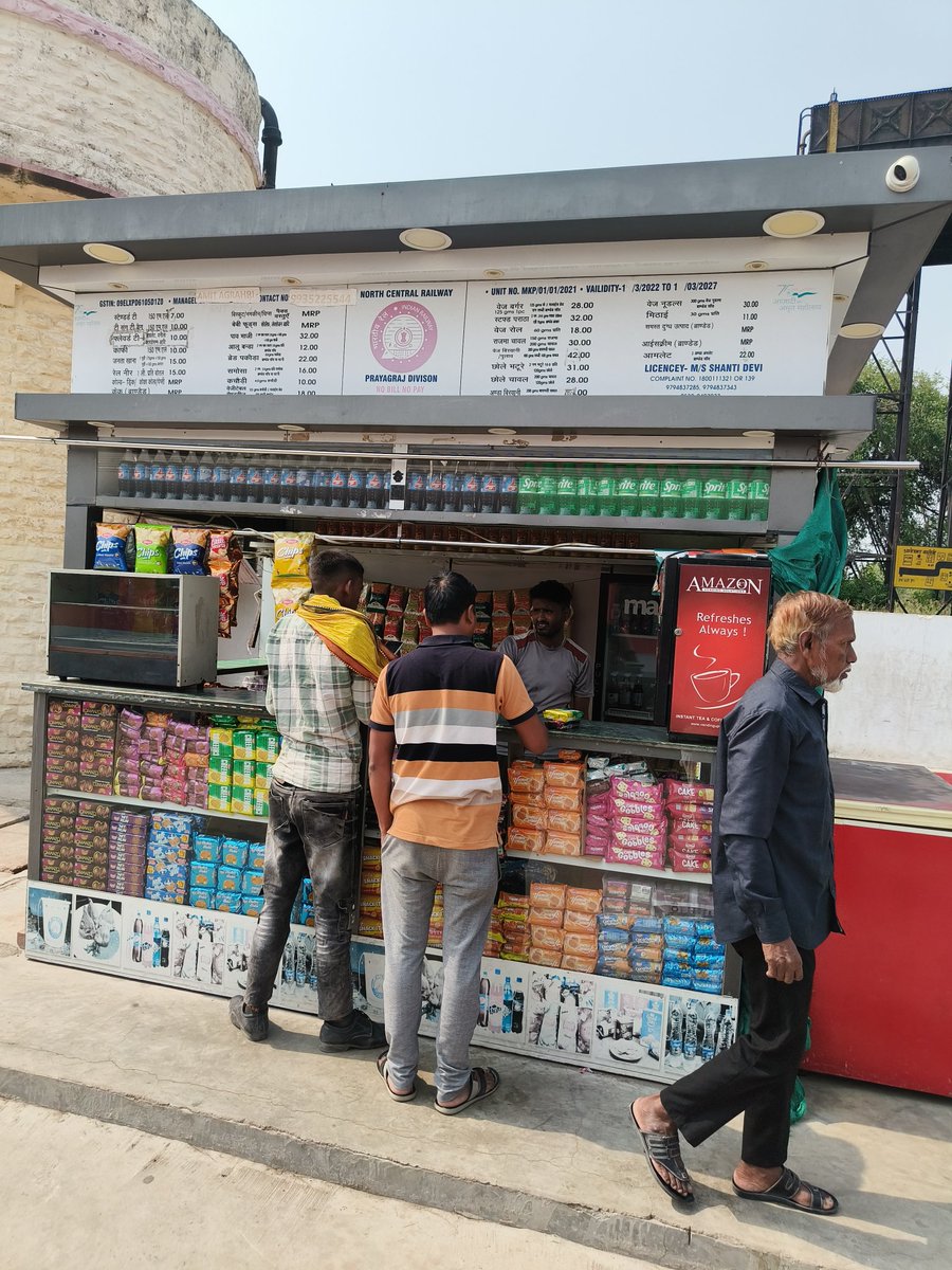 idjsingh's tweet photo. @IRCTCofficial
@RailMinIndia 
@AshwiniVaishnaw 
Train no. 05289
PNR no. 6252170617
My Train crossed Manikpur Junction. At this station, this shop sells every item at a higher price. Despite multiple warnings, they refused to sell at MRP. Plz take strong action against them. https://t.co/E7jXu5aQrn