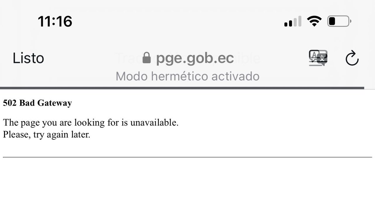 SammySolano's tweet photo. @PGEcuador Llevo semanas tratando de acceder al portal institucional, sin embargo la página se encuentra fuera de servicio. Por favor su gentileza revisando el particular @PGEcuador https://t.co/N5jnt5QTbf