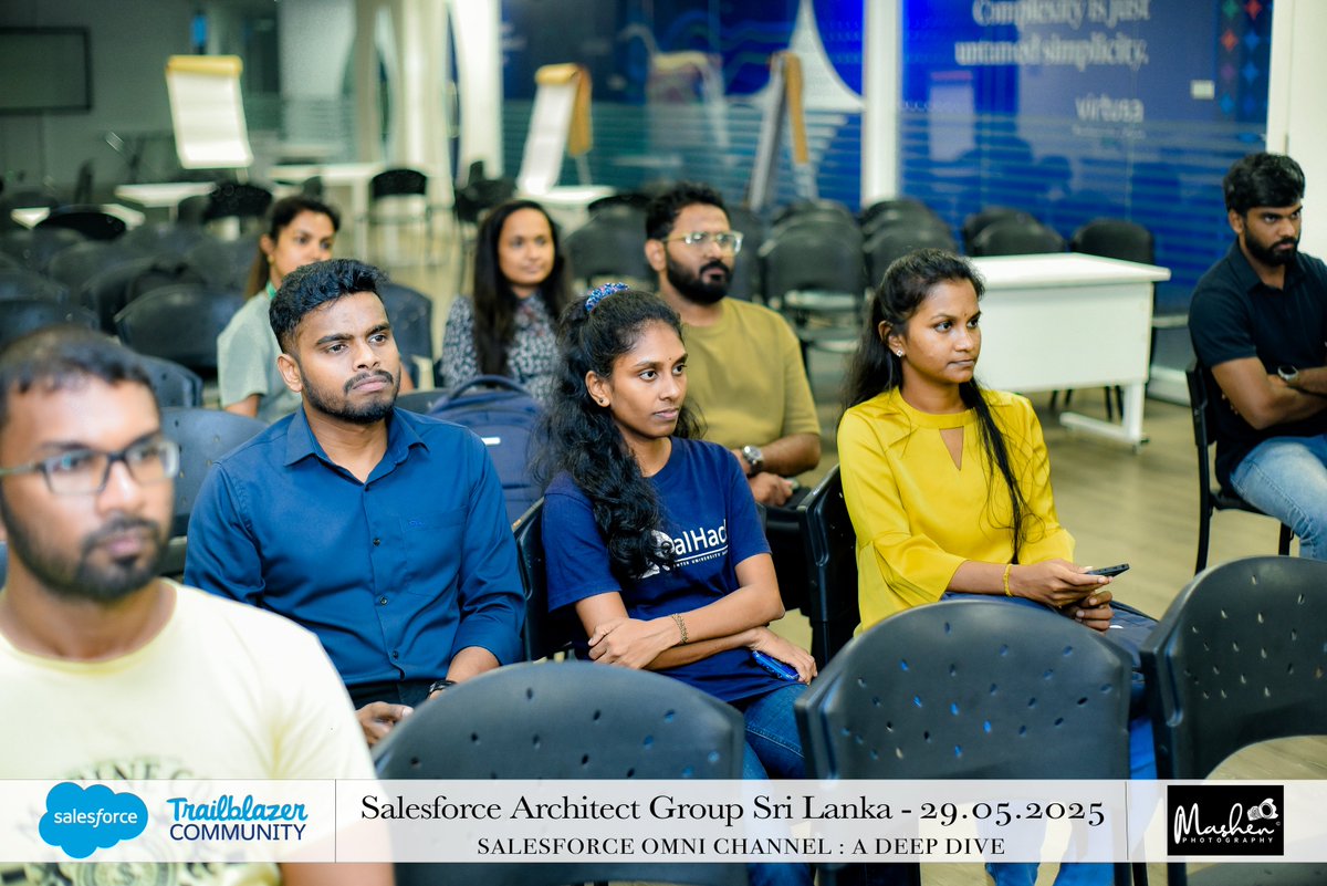SFSLArchitects's tweet photo. The Salesforce Architects Sri Lanka meetup on May 29, 2025, was a highly interactive and inspiring event, thanks to industry experts and eager university students. Excited for more gatherings like this!

#Salesforce

#SriLankanSalesforceOhana

#TrailblazerCommunity

#SLSFA https://t.co/RipeLiZczl