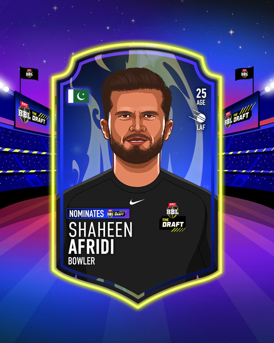 One of the finest bowlers in world cricket!

🇵🇰 <a href="/iShaheenAfridi/">Shaheen Shah Afridi</a> has nominated for the #BBL15 Draft with full availability.