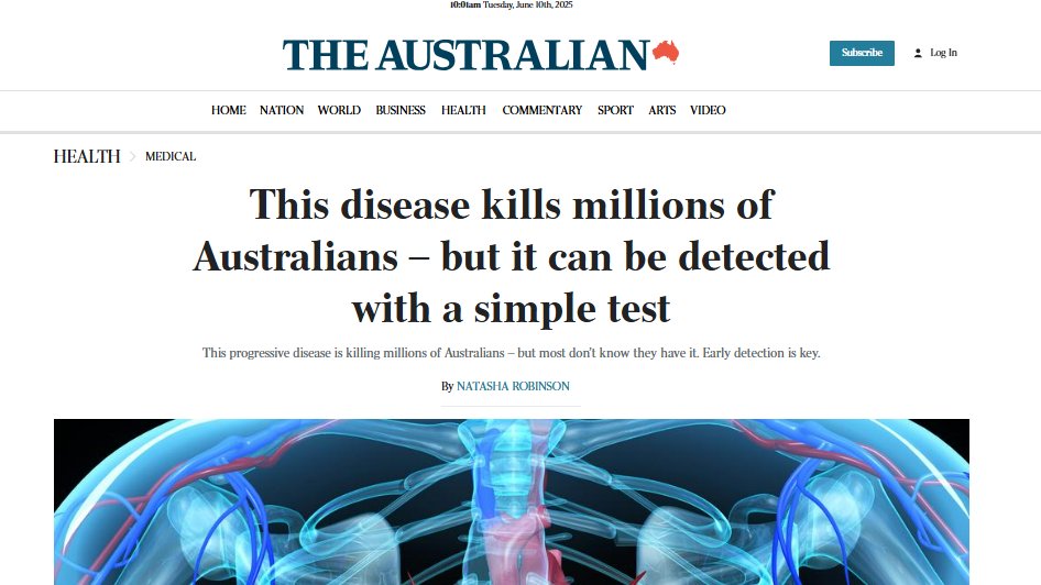 "Although kidney disease is not reversible, detecting it early means its progression can be substantially slowed or even halted. Early detection not only saves lives and prevents the misery of a life of dialysis, it also could save the economy billions."
theaustralian.com.au/health/medical…