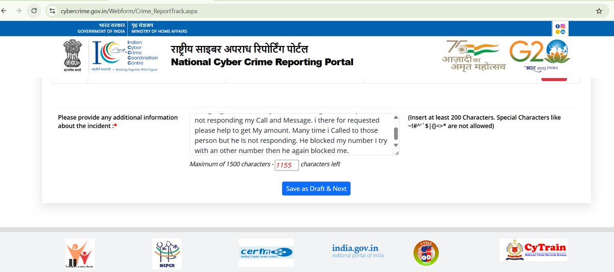 NileeshTKumar's tweet photo. Many time i tryed to submit my complaint via Call and website but not Connecting Call and Also website is Not working. @Cyberdost https://t.co/07MA5wTHC1