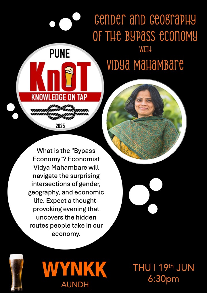 Ashish (@ashishponders) on Twitter photo Pune Knowledge on Tap is back after a break in May. This month's talk is on 19th June, with Prof. <a href="/mahambare_vidya/">VidyaMahambare</a>
Vidya will give a talk on the gender and geography of the bypass economy Pune Knowledge on Tap is back after a break in May. This month's talk is on 19th June, with Prof. <a href="/mahambare_vidya/">VidyaMahambare</a>
Vidya will give a talk on the gender and geography of the bypass economy