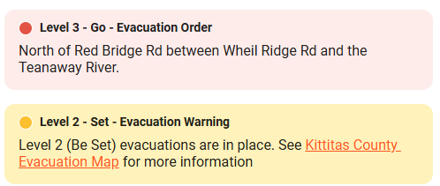 Wa_fire_watch's tweet photo. #RedBridgeFire 8:00 pm Update: The US Forest Service has taken command of firefighting operations! Level 3 and 2 evacuations remain in place! Smoke will still be visible with road closures in the area! Please avoid the area so crew can do their work! Fire is near Cle-Elum! https://t.co/YE4vdZKxmd