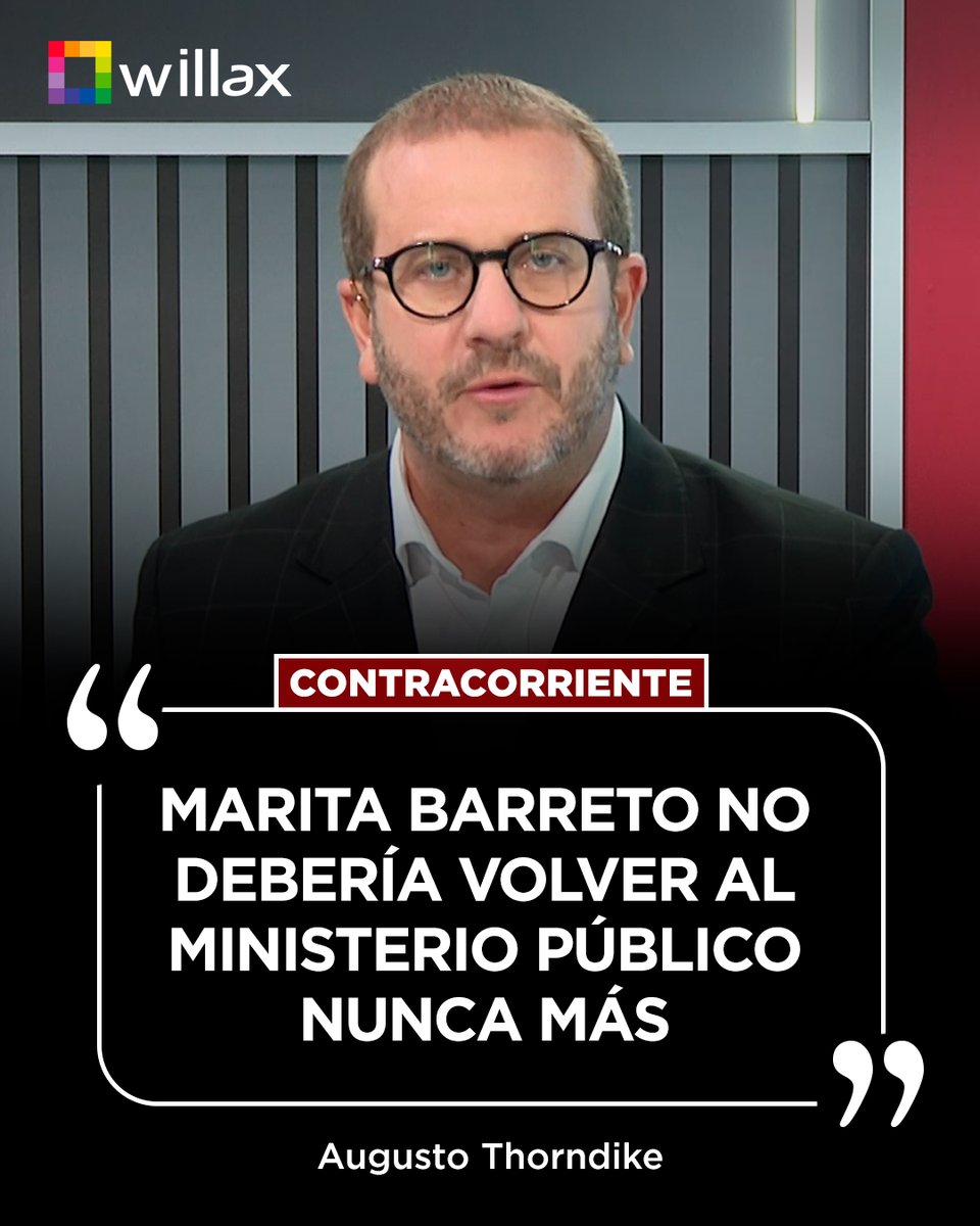 willaxtv's tweet image. #ContraCorriente | Augusto Thorndike: “Marita Barreto no debería volver al Ministerio Público nunca más”
Conoce más en willax.pe
