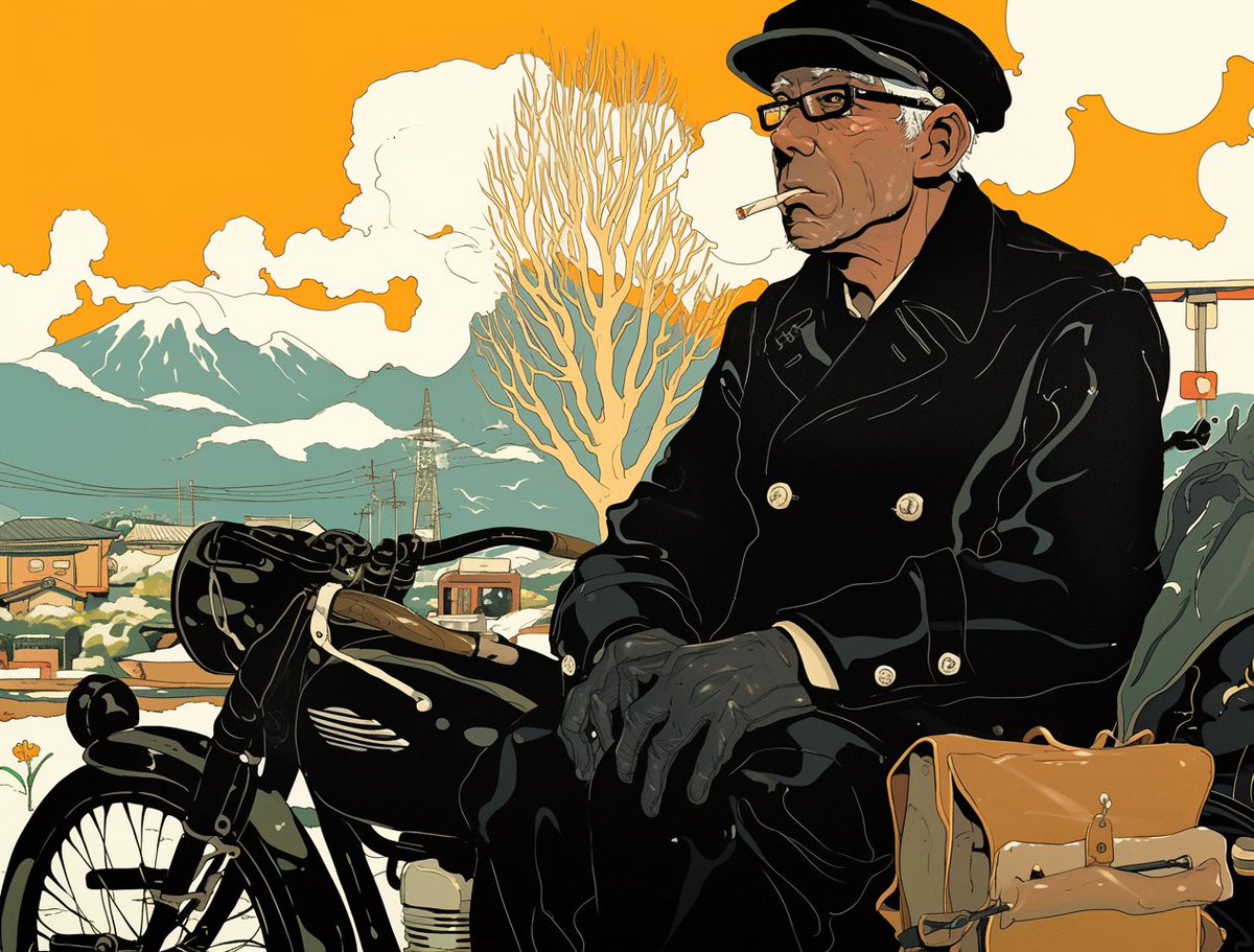 i prefer old combustion bikes, he says. they move in your hands, they are alive

they are loud, i reply. and they smell bad

so do i, he says, takes a deep drag, holding the smoke in his mouth as if savoring the taste

they putter up the mountain and the past survives another day