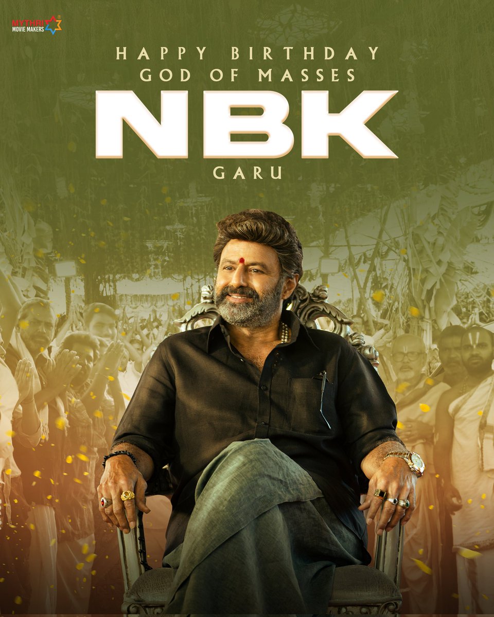 Happy Birthday to our dearest GOD OF MASSES #NandamuriBalakrishna Garu ❤‍🔥

Wishing you a year filled with great health and joy. 
May you continue your great work on and off the screen with your trademark enthusiasm ✨

#HappyBirthdayNBK