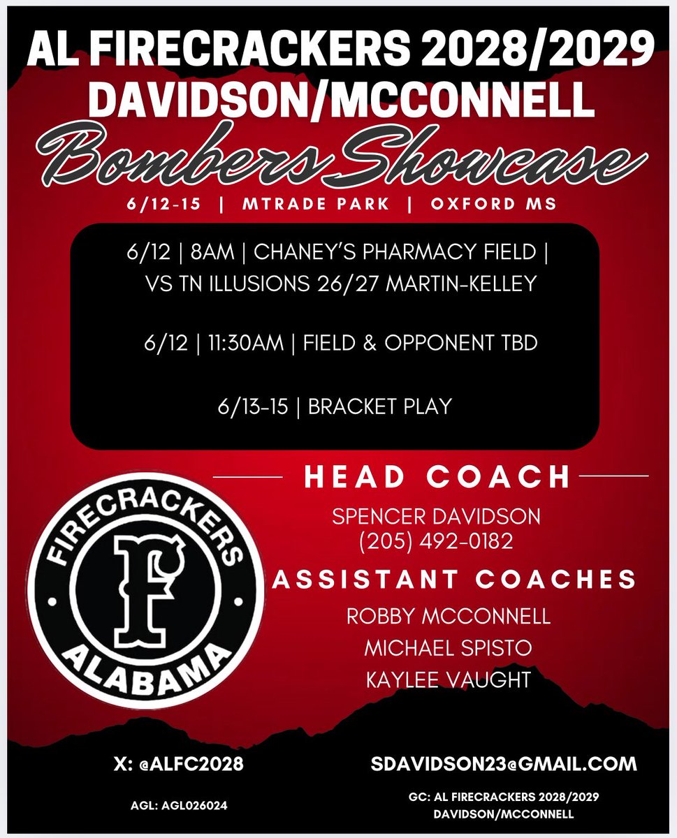 ALFC2028's tweet image. Game week prep! Playing up in the 16U division at the #SEI2025. Schedule and profiles below. Follow on GameChanger and AGL.