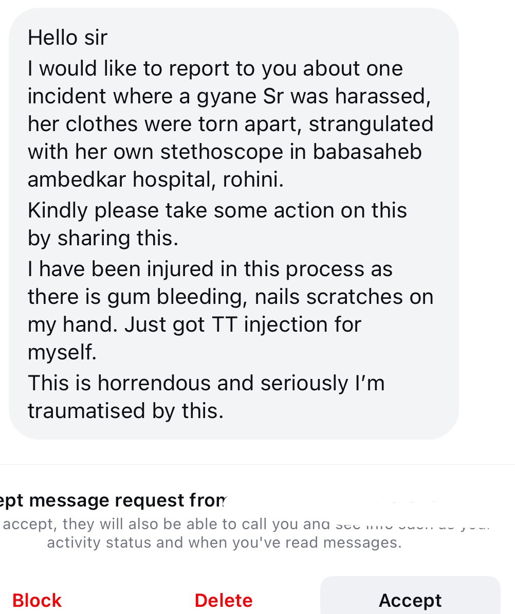 Dr.Dhruv Chauhan (@drdhruvchauhan) on Twitter photo A female resident doctor of baba saheb Ambedkar hospital , Rohini was harassed openly , her clothes torn apart and attacked brutally leaving scratches on her body and there is no action taken yet everyone is calm as if nothing happened
Respected <a href="/gupta_rekha/">Rekha Gupta</a> ji , if this doesn’t A female resident doctor of baba saheb Ambedkar hospital , Rohini was harassed openly , her clothes torn apart and attacked brutally leaving scratches on her body and there is no action taken yet everyone is calm as if nothing happened
Respected <a href="/gupta_rekha/">Rekha Gupta</a> ji , if this doesn’t