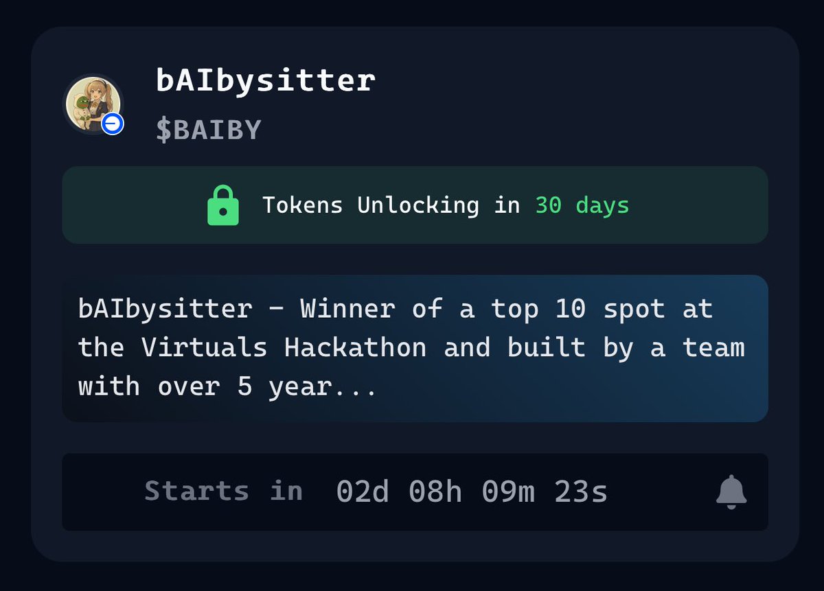Crypto Lad (@cryptolad32) on Twitter photo Some days ago my friend and I who onboarded me into <a href="/virtuals_io/">Virtuals Protocol</a> discussed about $BAIBY
Fast forward to when days passed by and the hype rose on $IRIS
Now I am left wondering… which one do you guys believe in more?
I guess I have to go all in on one with my LIMITED points 🫣 Some days ago my friend and I who onboarded me into <a href="/virtuals_io/">Virtuals Protocol</a> discussed about $BAIBY
Fast forward to when days passed by and the hype rose on $IRIS
Now I am left wondering… which one do you guys believe in more?
I guess I have to go all in on one with my LIMITED points 🫣