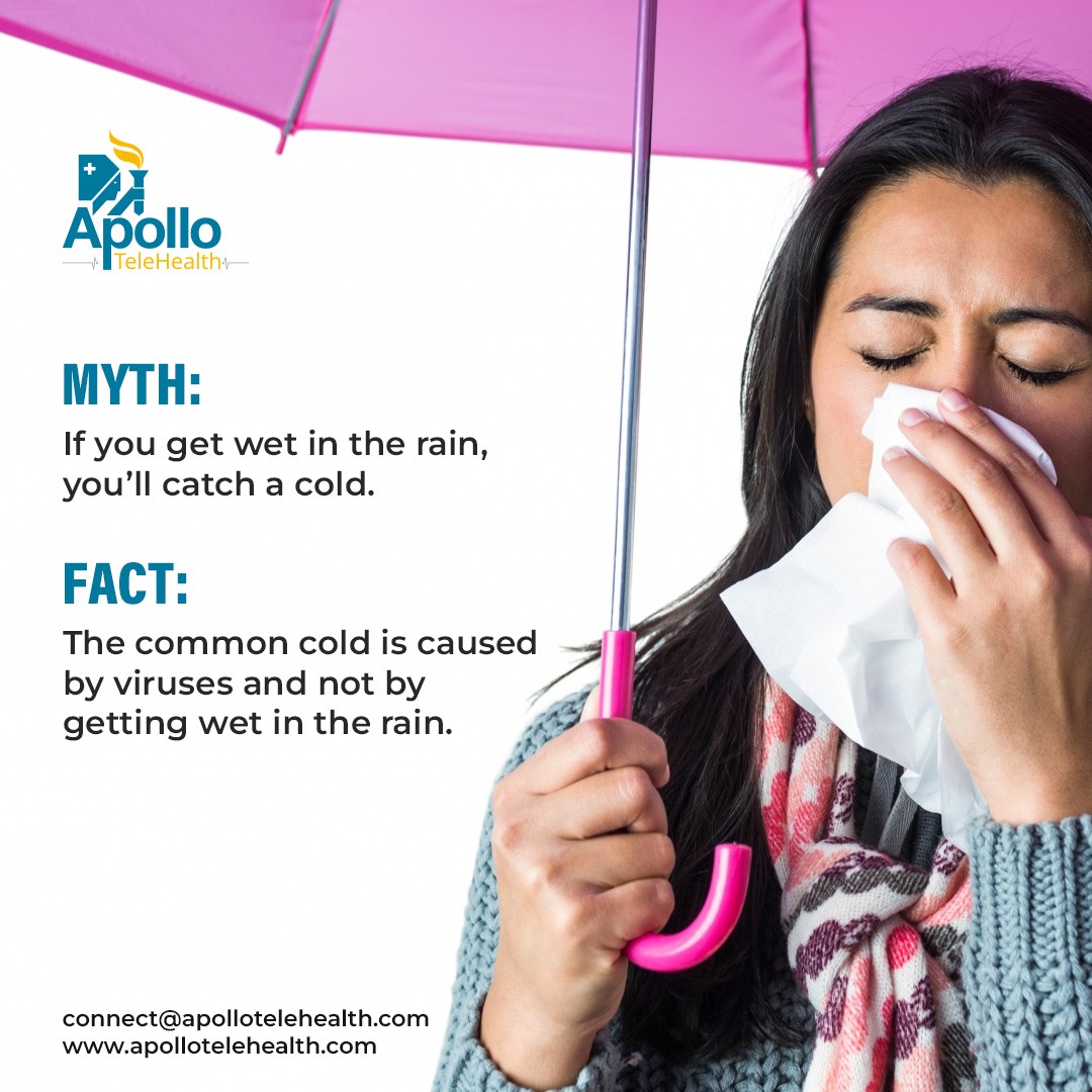 Stay informed with facts, not myths.

#HealthAwareness #ColdAndFluFacts #MonsoonHealth #ApolloTeleHealth #mythvsfacts #telehealth
