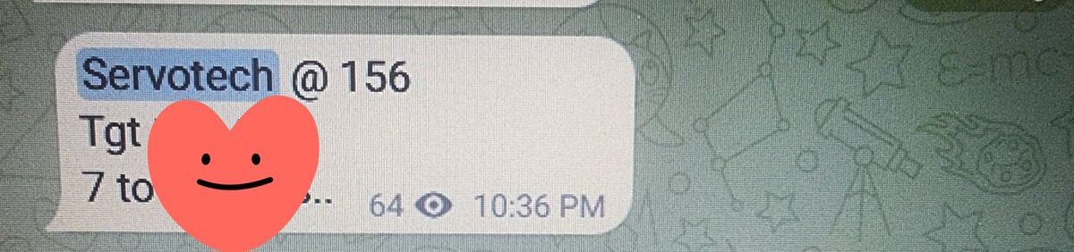 stockburst9's tweet image. #Servotech @ 156

Made high 164

Moving towards target..