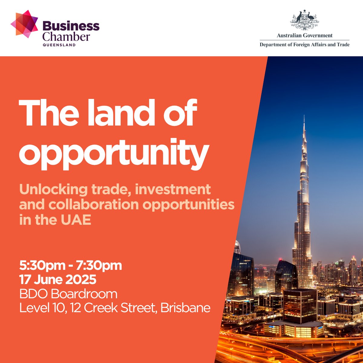 Join us for an evening designed to equip Queensland exporters and international trade professionals with the latest insights, market intelligence, and real-world success stories from the United Arab Emirates, a dynamic and fast-growing trade partner.
events.humanitix.com/unlocking-trad…