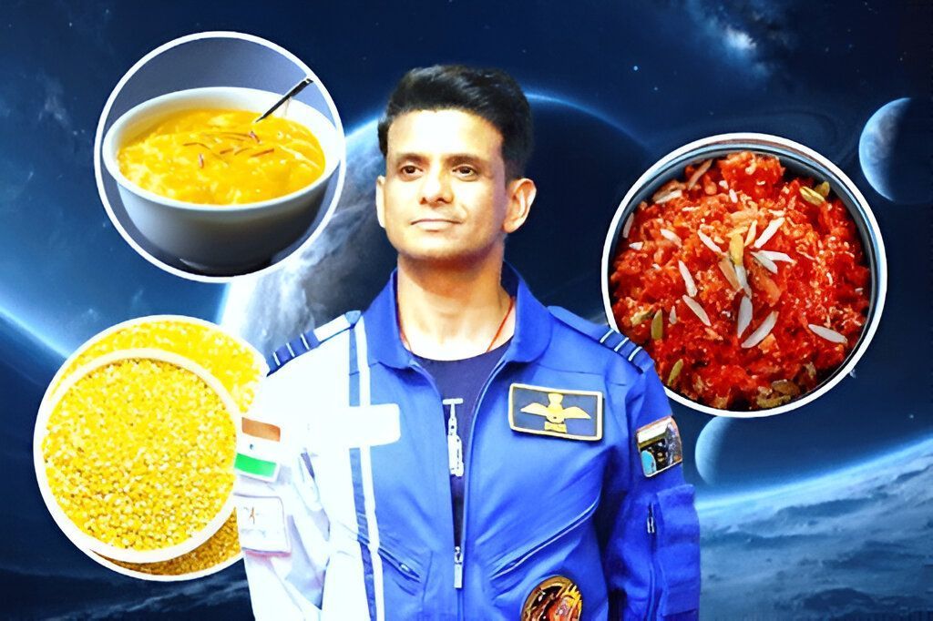 IndianTechGuide's tweet photo. 🚨 ISRO and the DRDO have developed space-friendly Indian food after years of research. 

Indian astronaut Shubhanshu Shukla is set to carry moong dal halwa, gajar ka halwa and aam ras to space (ISS) https://t.co/UOhcBYo4Ql