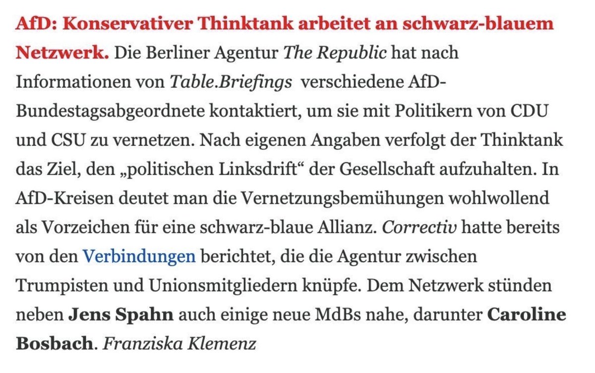 Interessant, <a href="/TableBriefings/">Table.Briefings</a> !
Die Männer, die zurzeit AfD und CDU verknüpfen wollen, sind in der Tat zahlreich 🧵