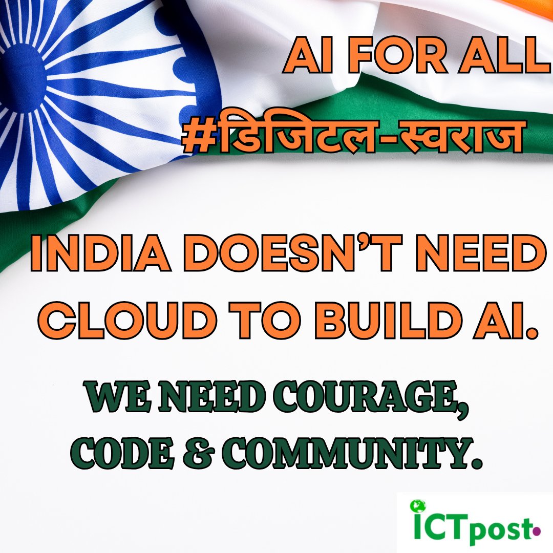 ict_post's tweet image. Why give your data to tech giants? Build AI that lives with you, not on you. Self-hosted. Secure. Sovereign. Read my latest post: ictpost.com/digital-swaraj…
#MakeAIYours #AIForIndia #डिजिटलस्वराज