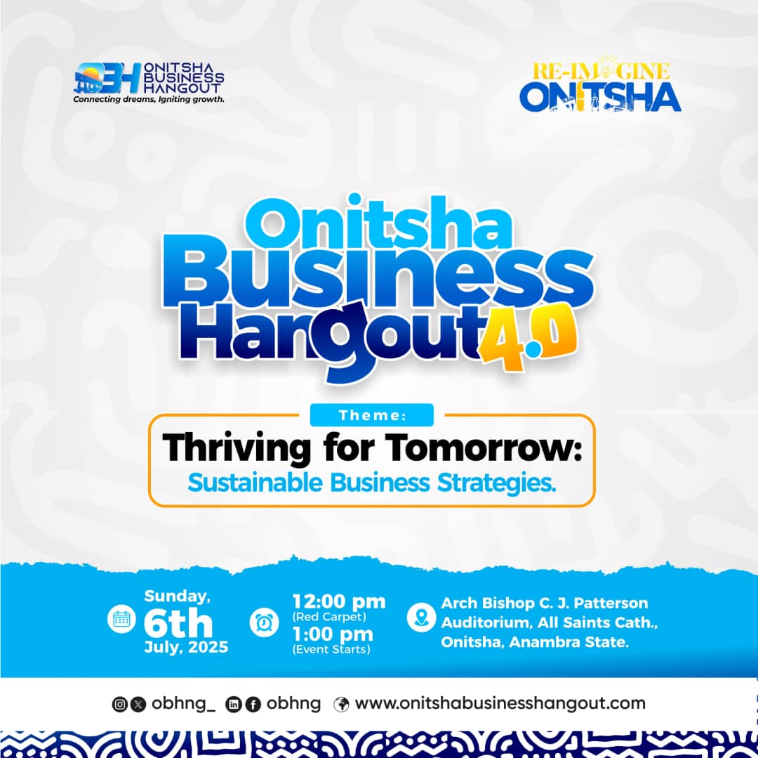 It's here again,
The Onitsha Business Hangout!
OBH 1.0, was good. 
OBH 2.0, was better.
OBH 3.0, was great.
And now.....
OBH 4.0, will be awesome!!!

Make plans to be there.