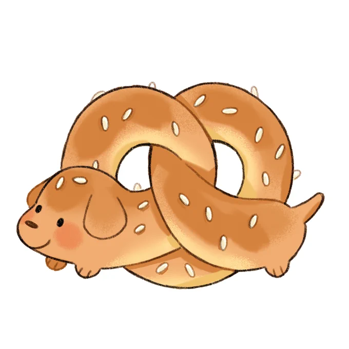A salted soft pretzel pup!