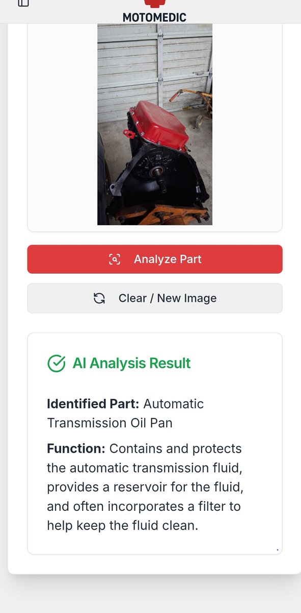 MotoMedicApp's tweet photo. Unsure what a part is? Well that will soon no longer be an issue, we have implemented Part Scanner into our application. It uses AI to scan the image and tell you the part and what it does. 🚗 https://t.co/sn1Om7mx20