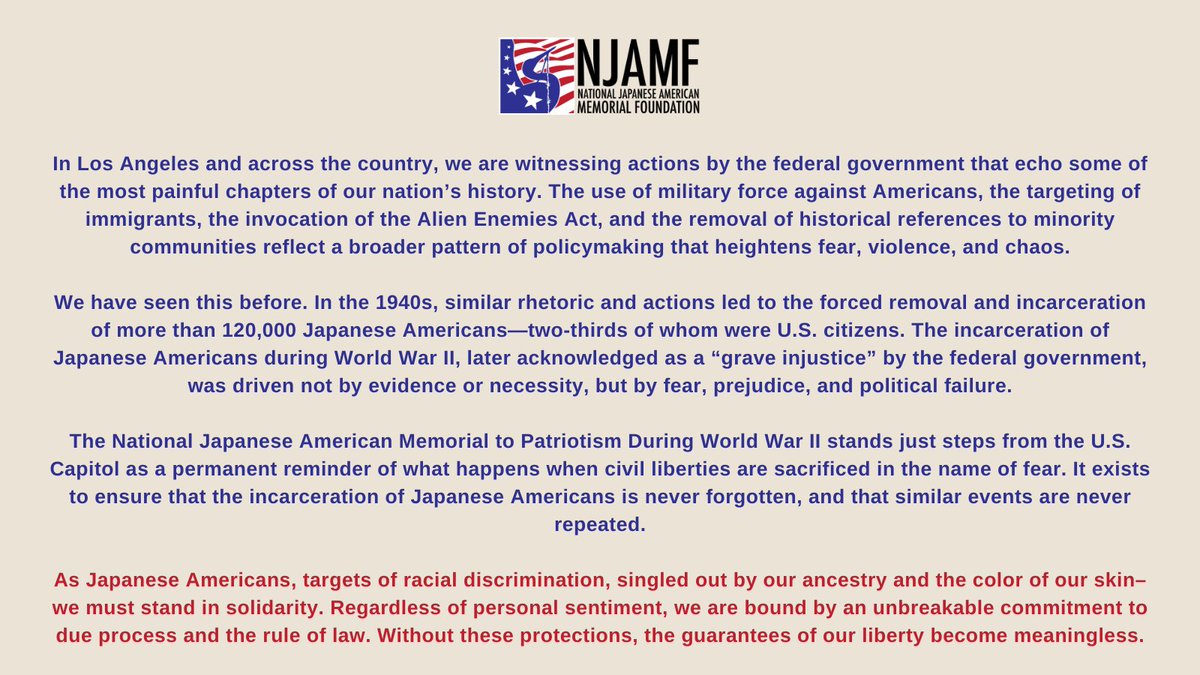 National Japanese American Memorial Foundation tweet media