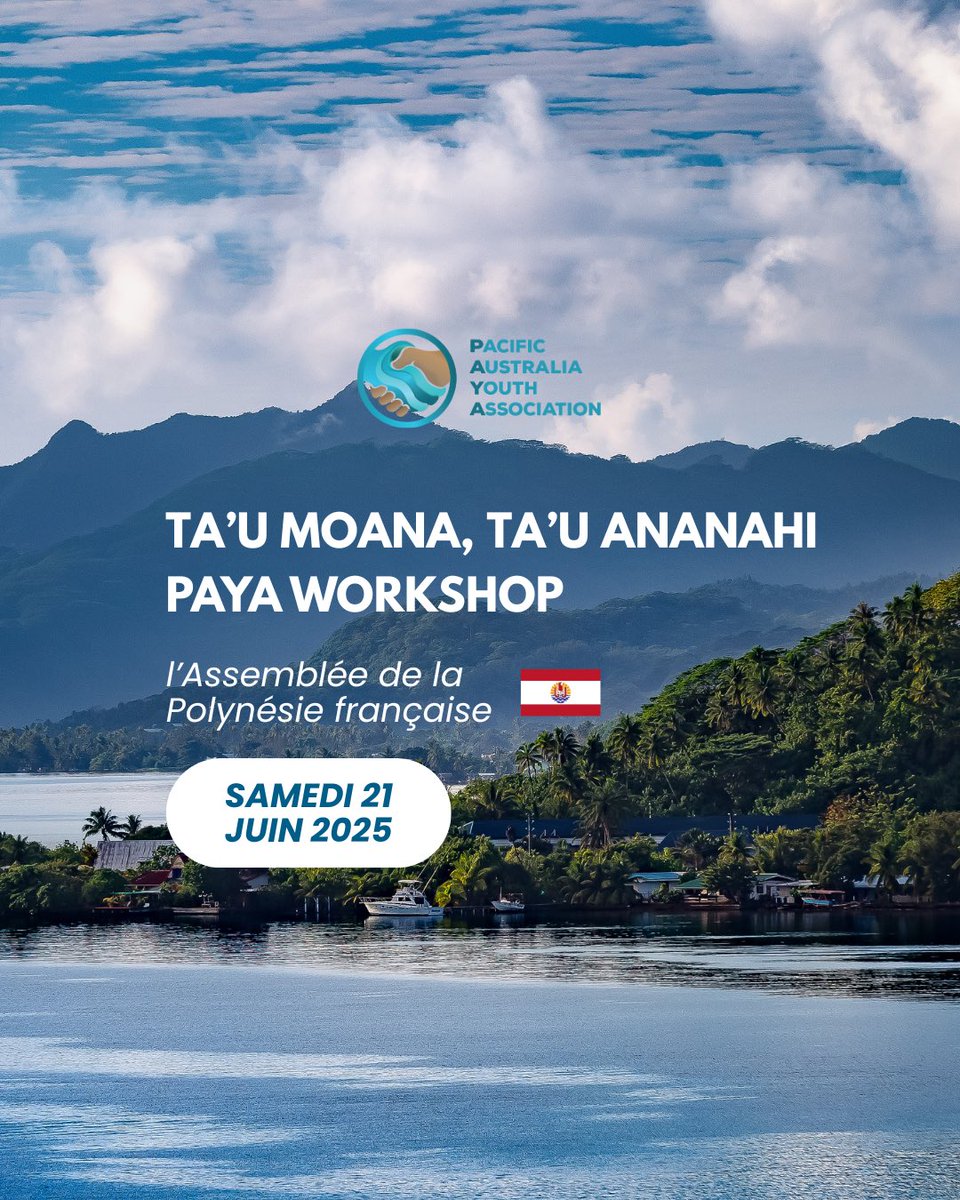 🌊 TA’U MOANA, TA’U ANANAHI – Mon océan, mon avenir 🌴

Atelier jeunesse PAYA 🇵🇫
🗓️ Samedi 21 juin | Papeete
🌺 Conférences
✍️ Ateliers
🌯 Déj’ offert

🎟️ Gratuit – deviens membre (700 XPF)
📝 Inscris-toi : paya.org.au/events/tahiti