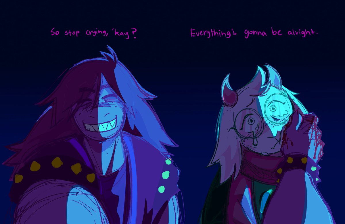 wanted 2 try drawing that ch4 scene ❤️ #deltarune
