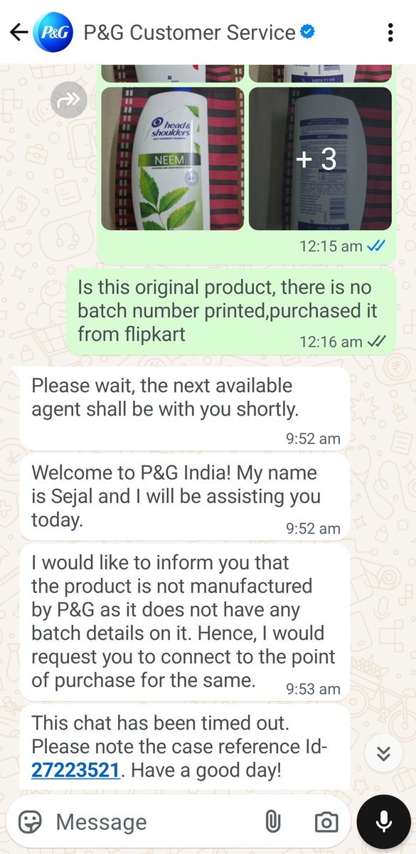 ranjanmimt's tweet photo. @BandBajaateRaho @jagograhakjago @flipkartsupport @ProcterGamble flipkart has sold me fake bottles of head and shoulders shampoo, after complaint they have marked my case as solved..attaching proof of fake product given to me by procter and gamble, what to do now.. https://t.co/qCTf5TOr5K