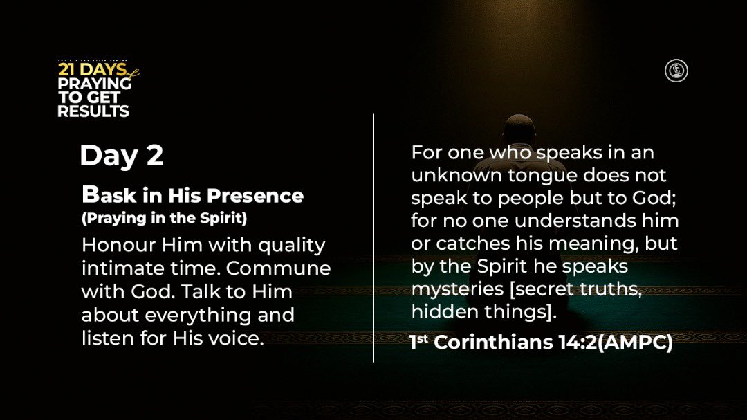 dcclagos's tweet photo. It's Day 2 of our 21 days of Praying to Get Results
Our prayer focus for today is to BASK IN HIS PRESENCE
Swipe to see devotional texts and prayer meeting details.
Join us as we pray π
#dccefam #prayer #prayingtogetresults #davidschristiancentre https://t.co/HKOSeYH4OY