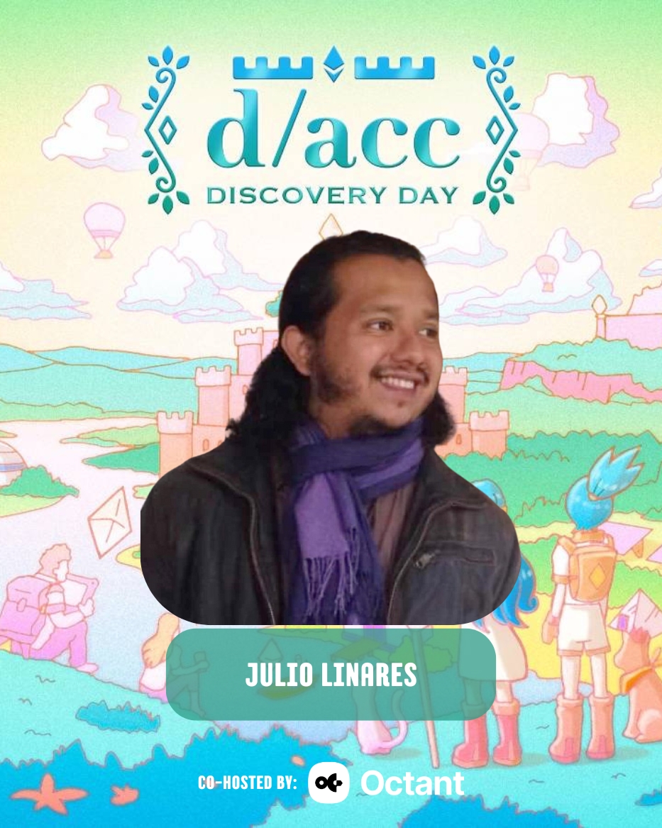 d/acc Discovery Day is coming to Berlin!   
📅 June 11, 2025
📍silent green  

We're excited to have <a href="/Julio_Linares_/">Julio</a> join us to discuss How to Abolish the US Dollar and the Future of Crypto.

Tickets are going fast sign up quickly, link below: