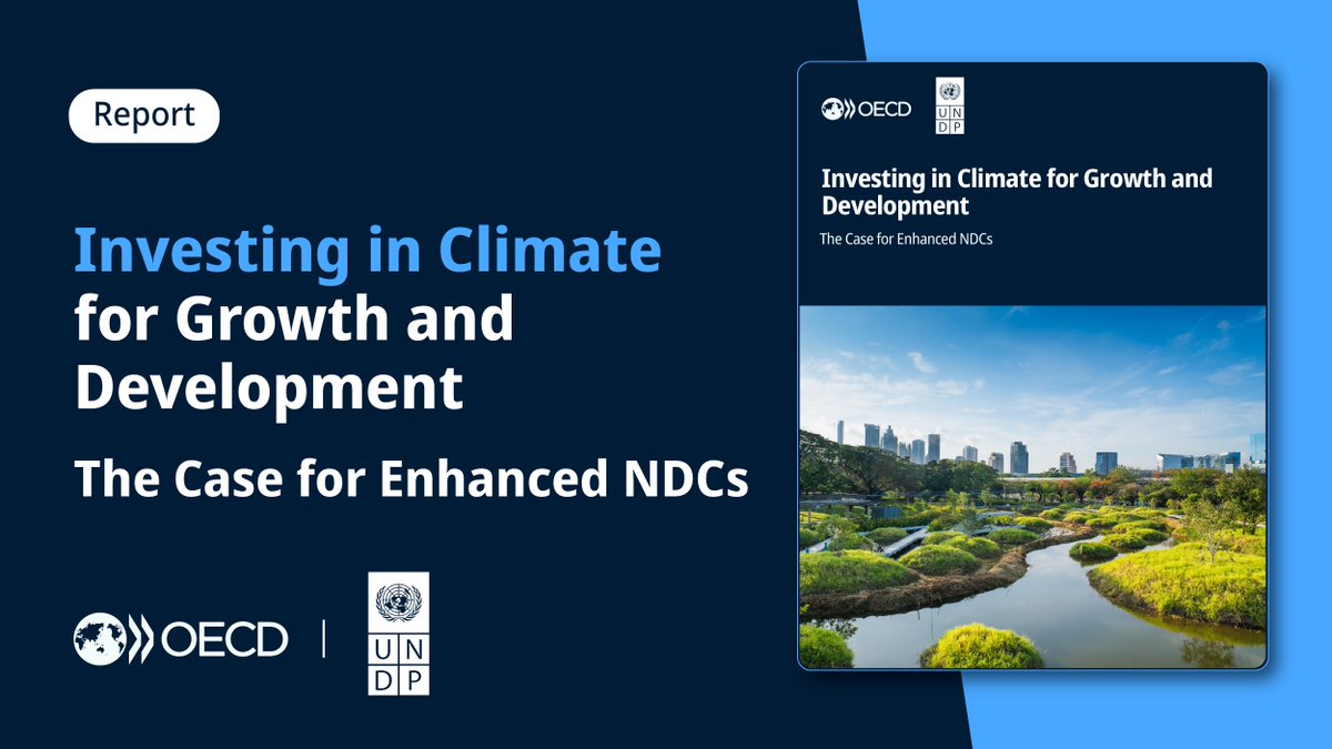 Well-designed #ClimatePolicies can deliver stronger #EconomicGrowth than the current policy trajectory.

Today, the <a href="/OECD/">OECD ➡️ Better Policies for Better Lives</a> &amp; <a href="/UNDP/">UN Development</a> published a new report on investing in climate for growth &amp; development, highlighting why enhanced #NDCs make sense.

🔗 oe.cd/656